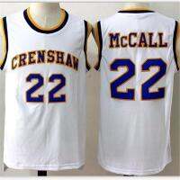 BG Basketball CRENSHAW 22 McCALL Jersey ปักเย็บเสื้อผ้ากีฬากลางแจ้ง Hip Hop วัฒนธรรมภาพยนตร์ Yellow cosplaysummer