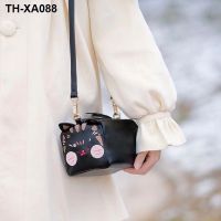 tea bear cute toast cat inclined shoulder bag 2023 new girls cylinder single lolita