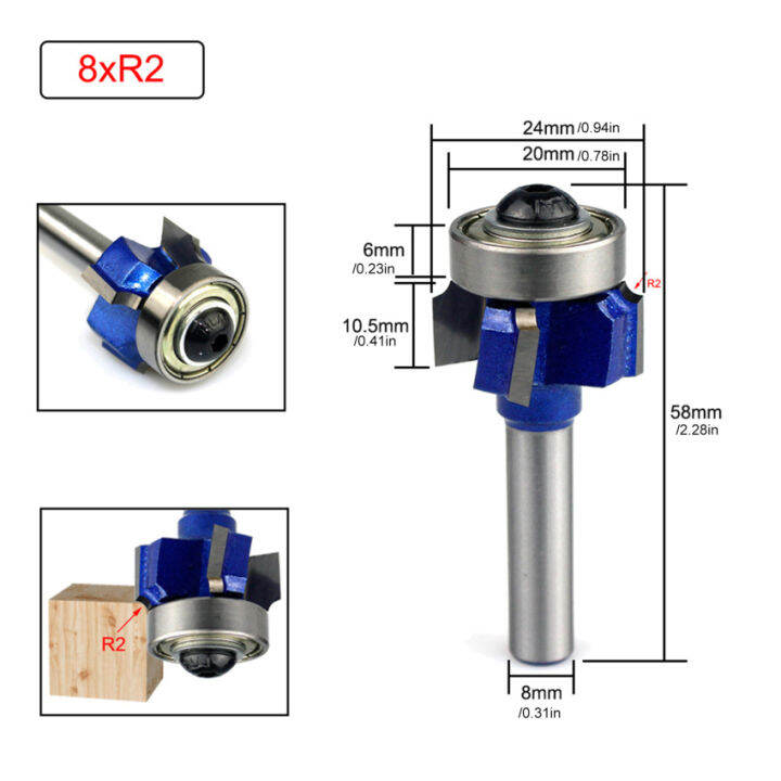 8mm-shank-blue-คุณภาพสูง4-edge-เครื่องตัดมิลลิ่งชุดไม้เครื่องตัดมิลลิ่ง-r1-r2-r3ใบมีดตัดแต่งไม้-r-อุปกรณ์ลบมุม