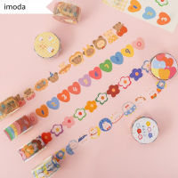 imoda เทป Washi สีสันสดใส1ม้วน,อุปกรณ์เครื่องเขียนสำหรับตกแต่ง DIY สมุดติดรูปน่ารักอุปกรณ์สำหรับโรงเรียน