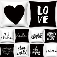 【CW】✐  and English Sentence Decoration Pillowcase Room Bedroom Sofa Car Cushion Cover