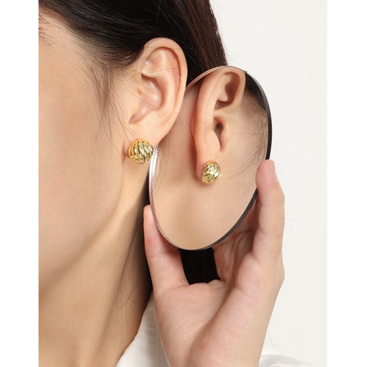 cod-590-korean-version-of-ins-niche-design-minimalist-all-match-geometric-circular-thread-twist-texture-silver-earrings-for-women