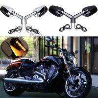 กระจกมองหลังรถจักรยานยนต์ LED สัญญาณเลี้ยวด้านหน้าสำหรับ Harley VROD VRSCF 2009-2017 Kaca Spion Motor Bs1