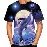 Fashion Mens T Shirt Animal Dolphin 3d Print Casual Short Sleeve Loose Oversized Tshirts For Men Sweatshirt Ladies Top Clothing