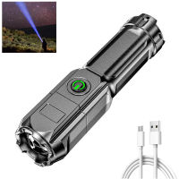 Flashlight ไฟฉาย Led ยุทธวิธีซูมได้แบบสว่างมาก,USB T6สำหรับตั้งแคมป์เดินป่า