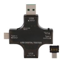 【LZ】☑  Multímetro Digital LCD 2 em 1 Tipo C Testador USB Tela Colorida Tensão Corrente Voltímetro Amperímetro Detector