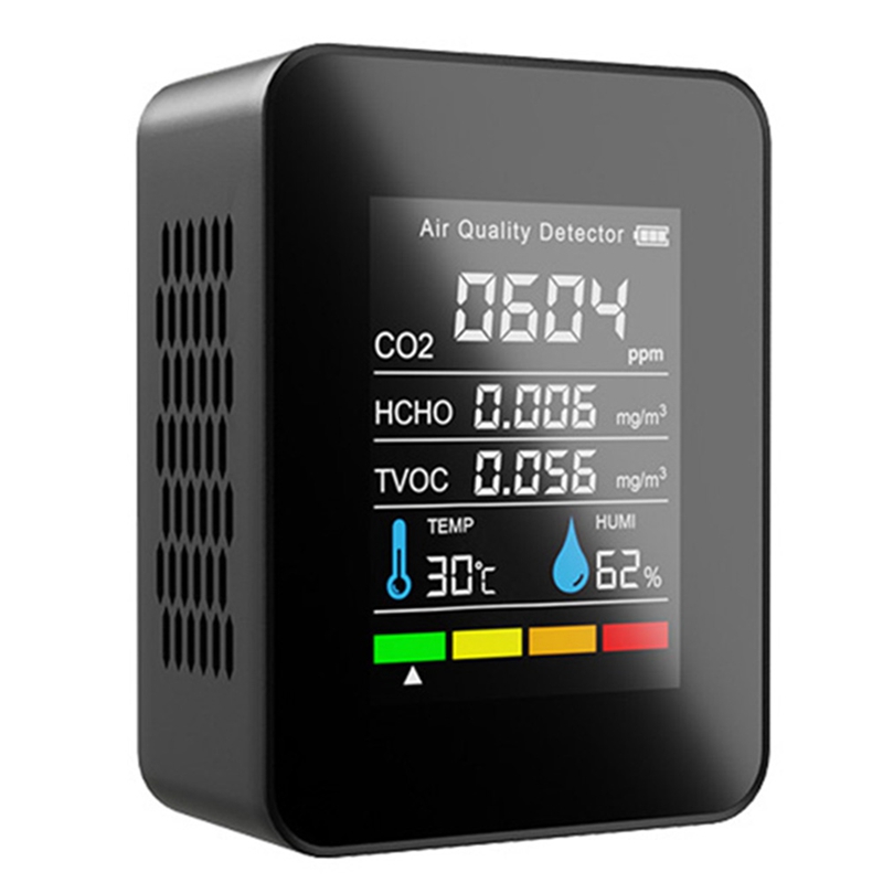 CO2 Meter Temperature Humidity Detector Portable Air Quality Monitor TVOC HCHO 