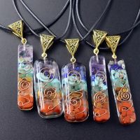 【cw】 7 Chakra Pendant Orgonite Necklace Pendulum Resin Jewelry Men ！