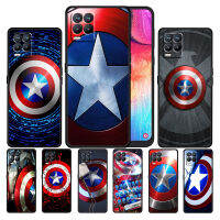 กัปตัน America Shield Marvel สำหรับ GT Master ค้นหา X5 X3 Realme 9 8 6 C3 C21Y Pro Lite A53S A5 A9 2020สีดำศัพท์กรณี Capa