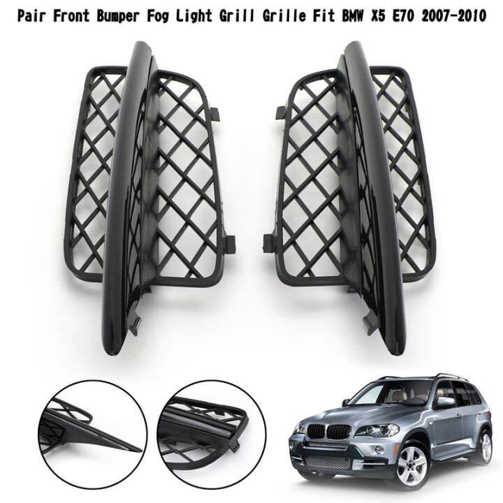 glossy-black-honeycomb-front-bumper-lower-grille-covers-for-bmw-x5-e70-2007-2010-51117159593-51117159594