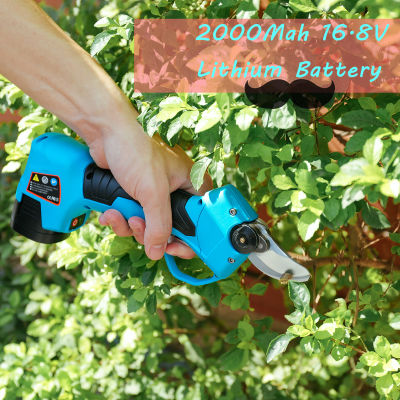 Cordless 16.8V lithium battery two batteries and one charger Eletric Cutter Cordless electric pruning shears with manual Labor-saving fruit branch shears gardening 2.5 cm shears