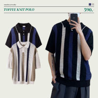 TOFFEE KNIT POLO เสื้อโปโลไหมพรมถักลายทางเส้นตรง