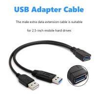 (Bishop Belle)30เซนติเมตร USB 3.0หญิงคู่ USB ชายที่มีข้อมูลพลังงานพิเศษ YS Plitter ส่วนต่อขยายสายเคเบิ้ลสำหรับ2.5นิ้วภายนอก HDD SSD ฮาร์ดดิสก์