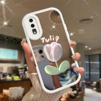 เคสสำหรับ Huawei P20 P20ลายดอกไม้สีน้ำมันเคสกันกระแทกกล้องกันกระแทกฝาหลังพื้นผิวกระจก