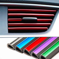 รถ Interner Mouldings Auto Air Outlet Trim Strip สำหรับ Fiat Abarth 124 500 Grande Punto Spider 500C 595C 695C Evo 595 685 Bmw Kia