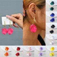 Feng Qi shop1 Pair Fashion Acrylic Rose Petals Romantic Elegant Temperament Earrings