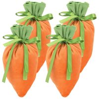 Handbag Organizer Easter Carrot Gift Candy Treat Pouches Drawstring Wrapping Fabric Goody Pouch Party Goodie Cookie Holiday Gift Wrapping  Bags
