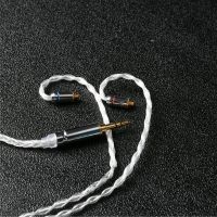 Headset upgrade cable KZ V30/V20/V80/V90/ZST/EDX/ZS6 silver plated black 8 core 3.5mm 0.75/0.78mm double pin MMCX