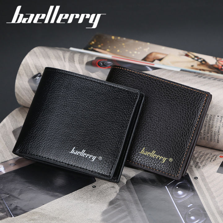 Luxurious Slim PU Leather Men's Casual Bifold Short Wallets