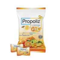 Propoliz Lozenge Vit C Gooseberry Honey Citrus Ginger โพรโพลิซ ชนิดเม็ดอม ลูกอม ผสมวิตามินซี รสมะขามป้อม น้ำผึ้ง มะนาว ขิง 60 mg จำนวน 1 ซอง บรรจุ 8 เม็ด