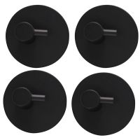 Adhesive hook, self-adhesive black wall-mounted hook key cover towel, super heavy duty stainless steel hook, no drill without screw, waterproof kitchen bathroom toilet