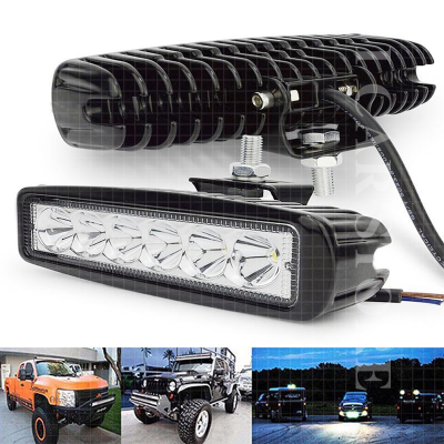 18W 6 LED รถยนต์ LED ไฟทำงาน DRL Spotlight ไฮไลท์กันน้ำรถออฟโรด SUV รถบรรทุกดัดแปลงไฟหน้าไฟขับรถไฟสปอร์ตไลท์12โวลต์