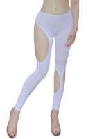 【CW】 See Through Hollow Out Tights Low Waist Elastic Silk Pants Trousers Streetwear Leggings