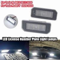 สำหรับเทสลารุ่น3 2017 2018 2019 2020 2021เทสลารุ่น2020-2022ป้ายทะเบียน LED พร้อมโคมไฟแผ่นตัวเลข Led Canbus