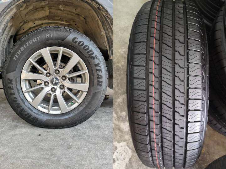 ยางถอดป้ายแดง-goodyear-รุ่น-territory-ht-ขนาด-255-65r18-ผลิตปี2023-จำนวน-4-เส้น-ใส่กระบะยกสูงและรถ-ppv-7-ที่นั่ง-ได้ทุกรุ่น-แถมจุปลมยางใหม่และจัดส่งฟรี