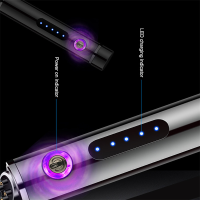 NEW2022 NEW For Men Gifts Mini Dual Arc Lighter Windproof Flameless Plasma Lighters Electric USB With LED Power