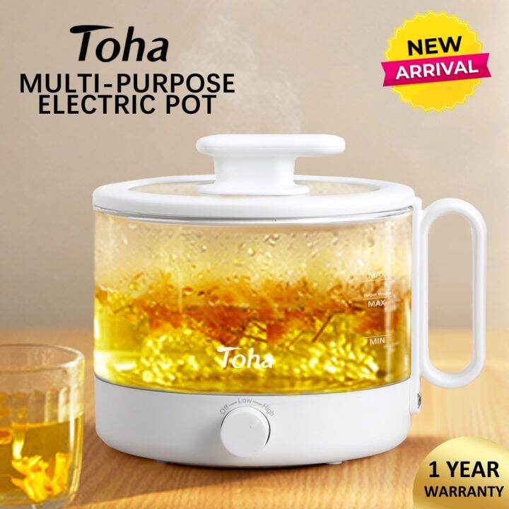 Electric Pot 1.2L Multipurpose Electric Pot Toha 2 in 1 pot and bowl