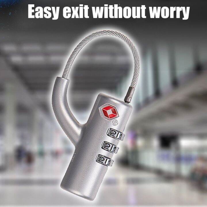 COME High Security Portable Cable Luggage Lock Customs Code Lock