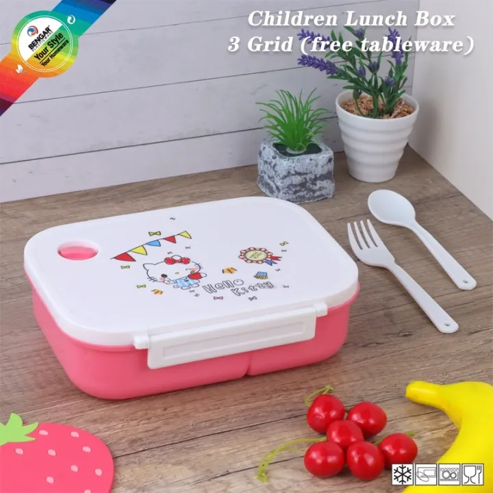 New HQC Character Lunch Box For Kids Food Keeper With 3 Compartments