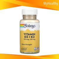 [Exp2025] Solaray Vitamin D3 + K2 Soy-Free 125 mcg (5000 IU) วิตามินดี วิตามินเค 60 VegCaps