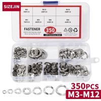 【CW】 350PCS Wavy Wave Washers Set Gasket Assortment Kit M3 M4 M5 M6 M8 M10 M12 Crinkle Spring Washer Sets 304 Stainless Steel