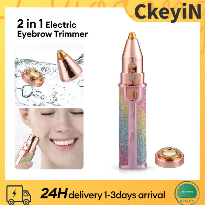 【Local Delivery】CkeyiN 2 in 1 Electric Eyebrow Trimmer and Shaver, Rechargeable Hair Remover for