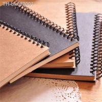 ❂ LLD Khaki Black Cover Drawing Notebook Blank Paper Daily Writing Planner Office School Supplies Stationery