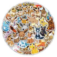 QIAOWEIS Eevee ป้ายตกแต่งกีตาร์อะนิเมะคลาสสิก,สติกเกอร์กระเป๋าแล็ปท็อปสเก็ตบอร์ดสติ๊กเกอร์โปเกมอนสติ๊กเกอร์กราฟฟิตีไดอารี่ Decals