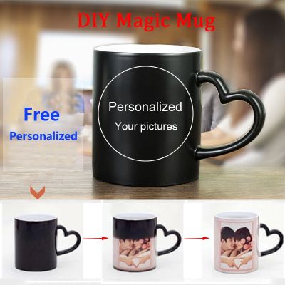 【High-end cups】วางสินค้า350มิลลิลิตร DIY ภาพเมจิกเปลี่ยนสีแก้วที่กำหนดเองภาพของคุณบนถ้วยชาที่ไม่ซ้ำกันถ้วยกาแฟเซรามิกของขวัญสำหรับเพื่อน