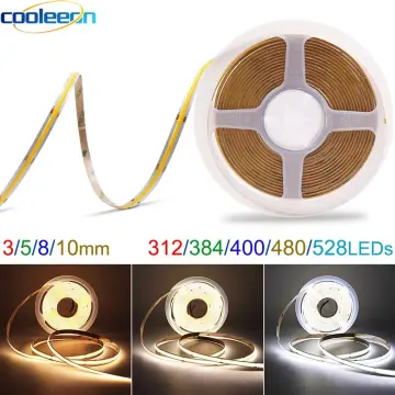 10M COB LED Dimmable Strip Light 8mm 312 leds/m High Density DC