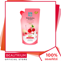 SHOKUBUTSU MONOGATARI Whitening Cherry &amp; Hokkaido Milk Shower Cream Refill ผลิตภัณฑ์ทำความสะอาดผิวกาย 500ml BEAUTRIUM บิวเทรี่ยม โชกุบุสซึ โมโนกาตาริ