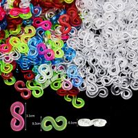 ❀❏ Transparent Loom Rubber Bands S Clips for DIY Jewelry Making Knitting Bands Braid Bracelet Hook Connector Bracelets Accessories