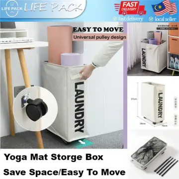 Dirty Clothes Container Wheels Yoga Mat Storage Basket Laundry Hamper For  Home