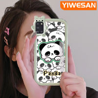 YIWESAN เคส A31ปลอกสำหรับ Samsung ลายการ์ตูนน่ารักแพนด้าสีสันสดใสกันกระแทกแบบใสเลนส์กล้องถ่ายรูปแบบนิ่มมอนสเตอร์ตัวน้อยเคสมือถือคลุมป้องกันซิลิโคนง่ายเคสความคิดสร้างสรรค์โปร่งใส