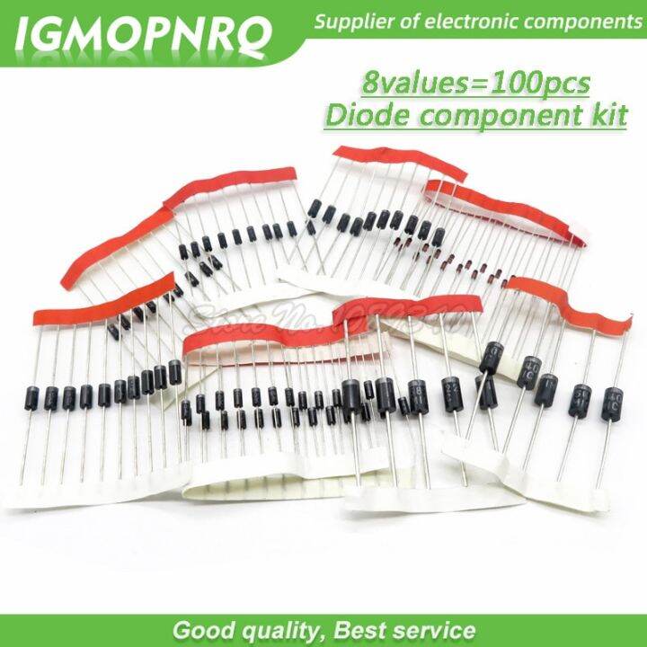 8values-100pcs-1n5399-1n5408-1n4148-1n4007-1n5819-1n5822-fr107-fr207-switching-diode-component-kit-the-quantity-check-details