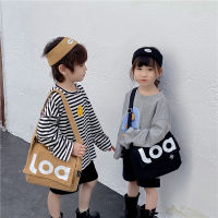 Canvas Diagonal Cross Bag for kid Fashion Casual Version children Large Capacity Shoulder Bag Solid Color girl Messenger Bags