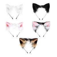 Women Animal Ears Headdress Plush Furry Ears Headband Lolita Headpiece Halloween Christmas Handmade Cosplay Accessories