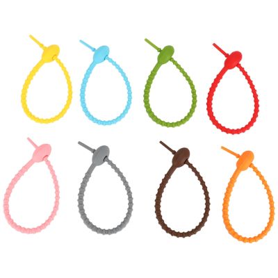 40Pcs Colorful Silicone Ties Bag Clip,Cable Straps, Bread Tie, Reusable Rubber Twist Tie, All-Purpose Silicone Ties