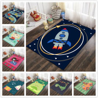 Cartoon Play Mat Kids Car Rocket Living Room Rugs Bedroom Area Rug Crystal Velvet Anti-slip Bath Kitchen Floor Mat Doormat