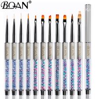 BQAN Nails UV Gel Brush Nail Art Liner Painting Gradient Brush Colored Peatl Handle Liner Drawing Pen Brush Artist Brushes Tools